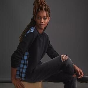 Anthropologie Pilcro Lightweight Crew Flannel Sweatshirt